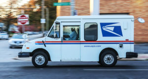 a USPS delivery van