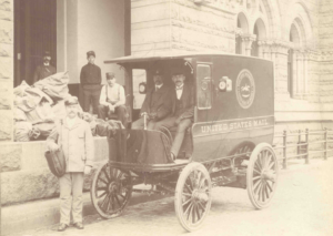 an old USPS electric vehicle