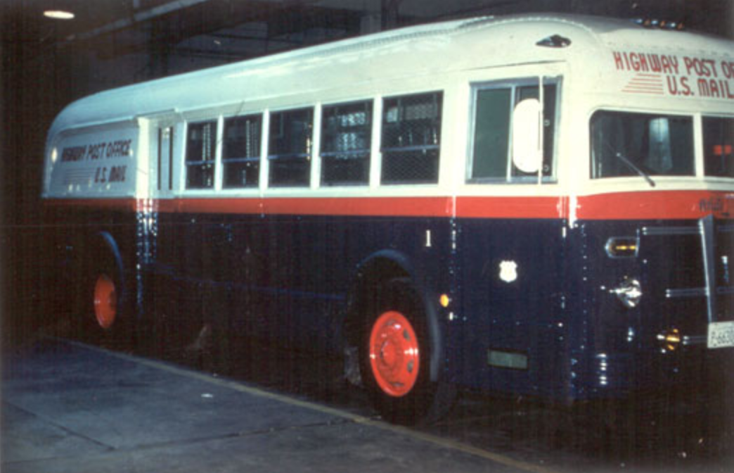 an old USPS highway bus